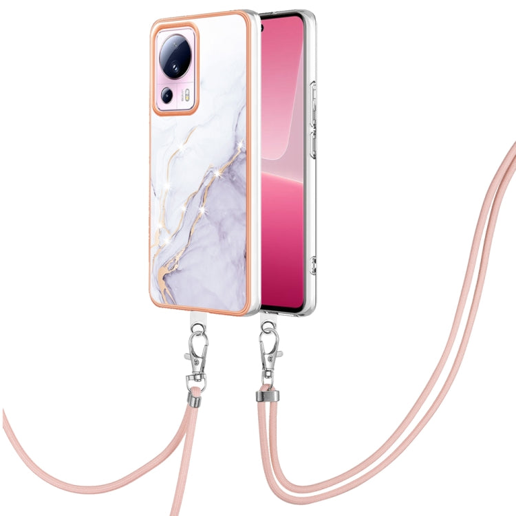 Electroplating Marble Dual-side IMD Phone Case with Lanyard
