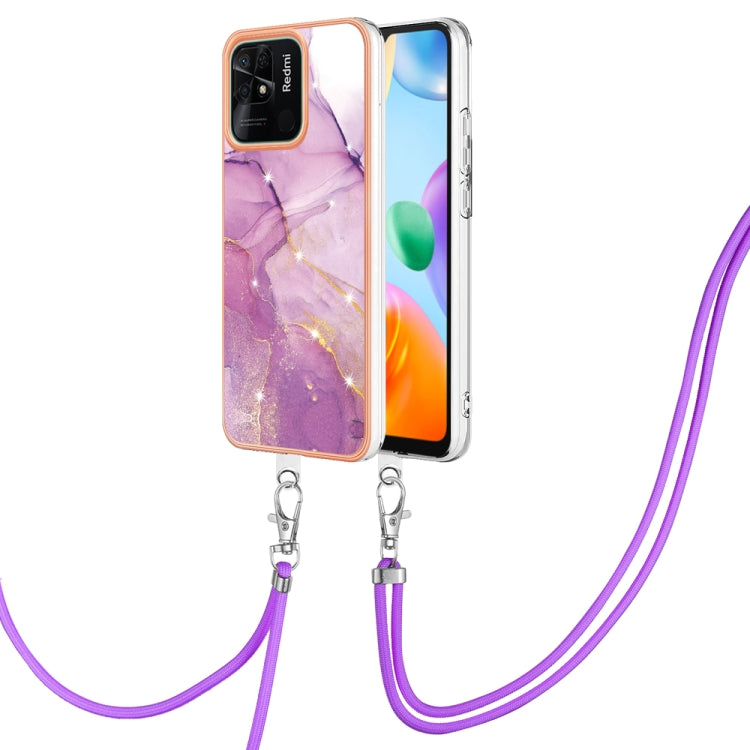 Electroplating Marble Dual-side IMD Phone Case with Lanyard