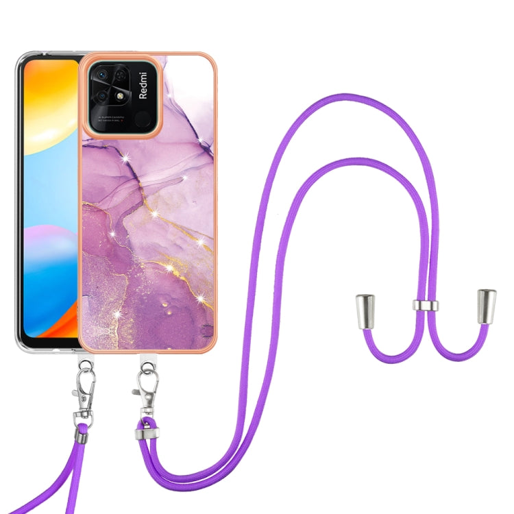 Electroplating Marble Dual-side IMD Phone Case with Lanyard