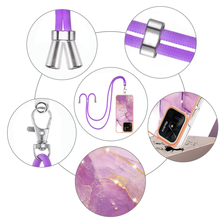 Electroplating Marble Dual-side IMD Phone Case with Lanyard