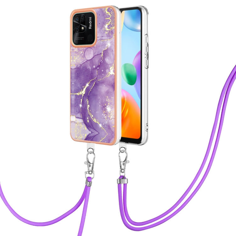 Electroplating Marble Dual-side IMD Phone Case with Lanyard