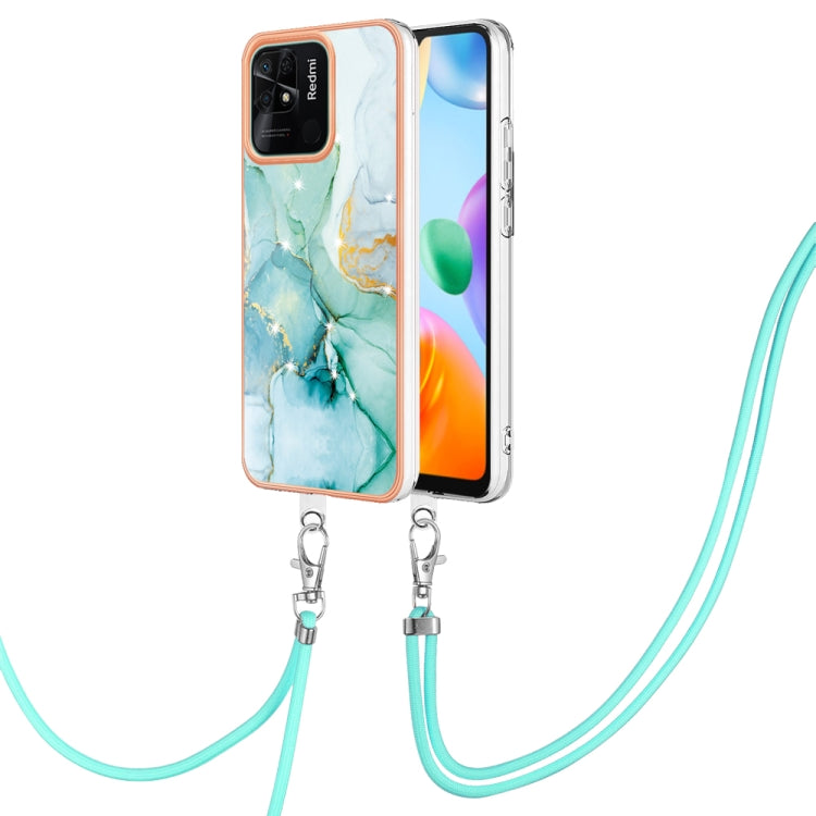 Electroplating Marble Dual-side IMD Phone Case with Lanyard