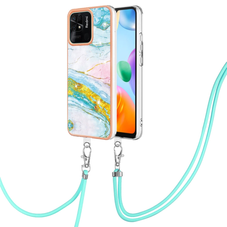 Electroplating Marble Dual-side IMD Phone Case with Lanyard