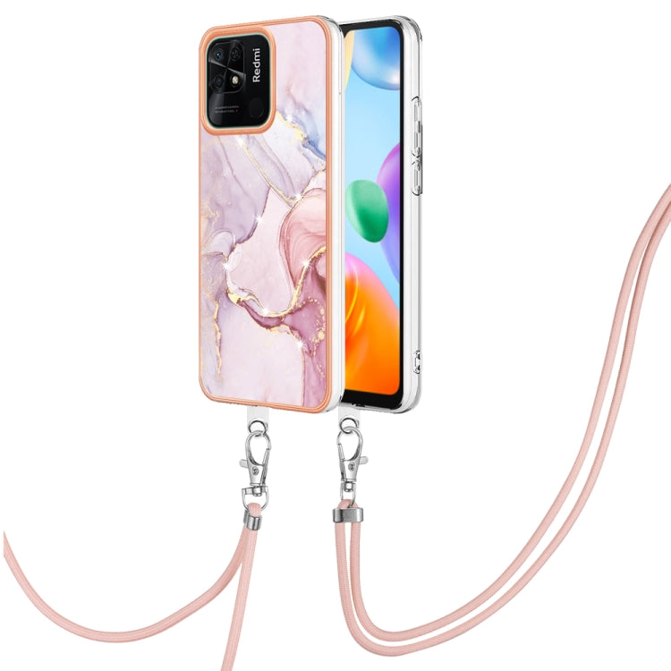 Electroplating Marble Dual-side IMD Phone Case with Lanyard