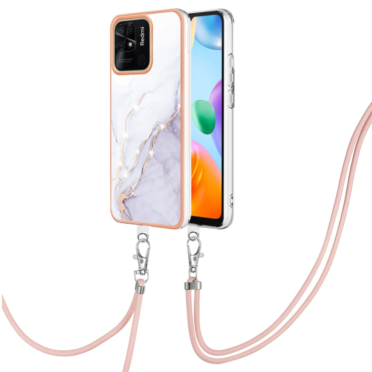 Electroplating Marble Dual-side IMD Phone Case with Lanyard