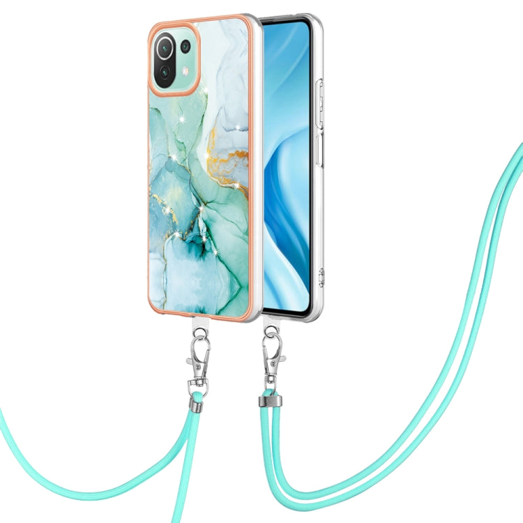 Electroplating Marble Dual-side IMD Phone Case with Lanyard