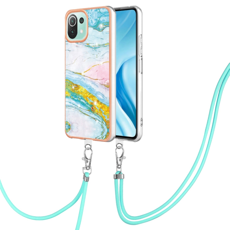 Electroplating Marble Dual-side IMD Phone Case with Lanyard