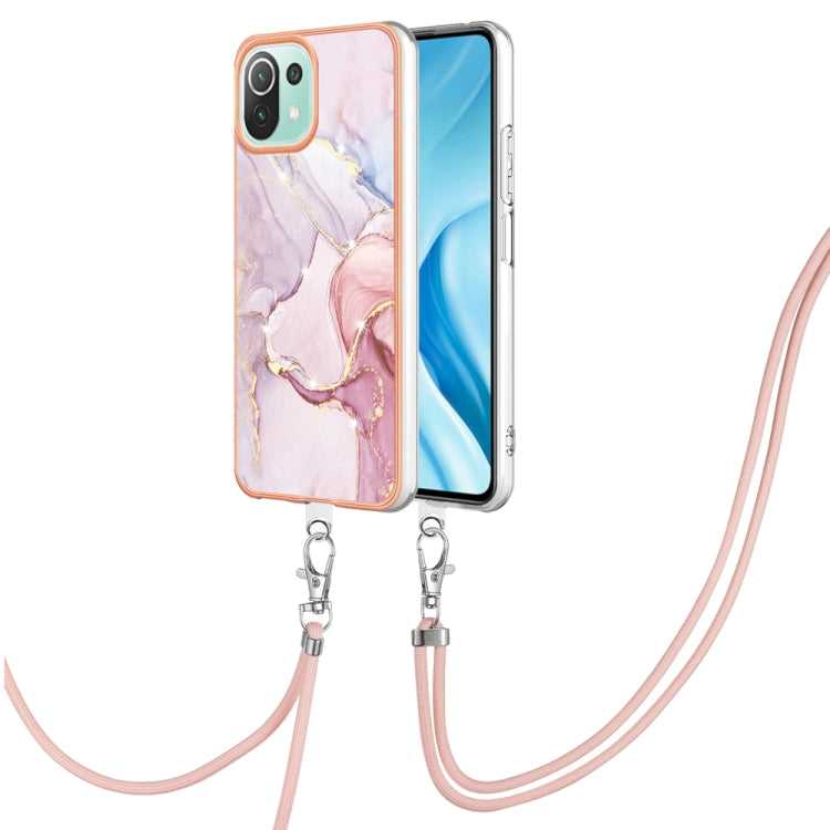 Electroplating Marble Dual-side IMD Phone Case with Lanyard