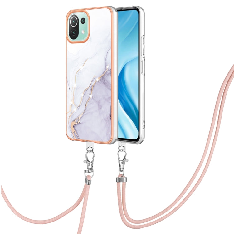 Electroplating Marble Dual-side IMD Phone Case with Lanyard