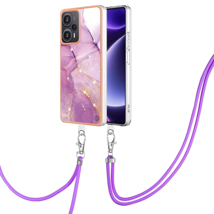Electroplating Marble Dual-side IMD Phone Case with Lanyard
