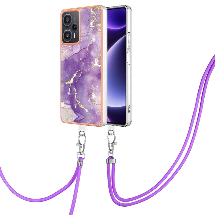 Electroplating Marble Dual-side IMD Phone Case with Lanyard