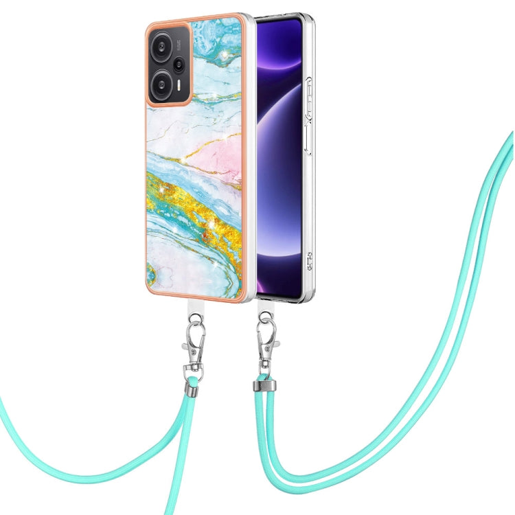 Electroplating Marble Dual-side IMD Phone Case with Lanyard