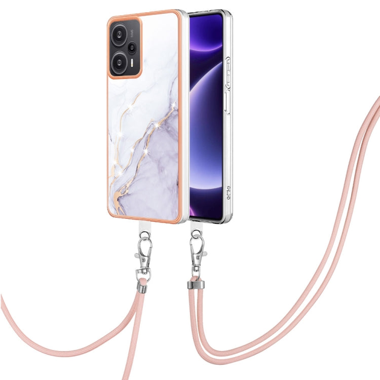 Electroplating Marble Dual-side IMD Phone Case with Lanyard