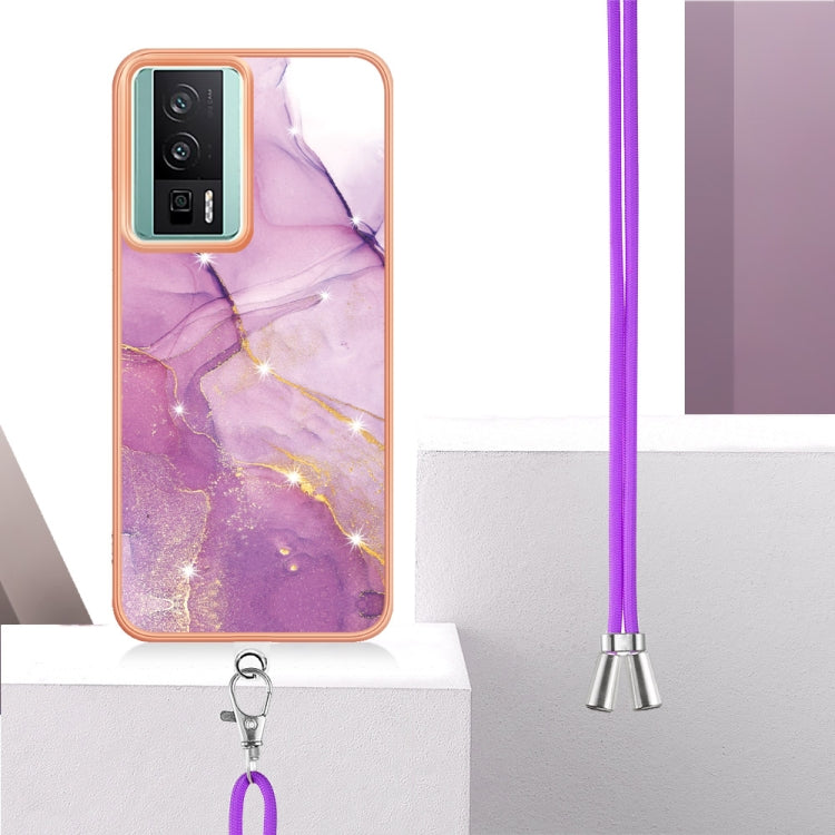 Electroplating Marble Dual-side IMD Phone Case with Lanyard