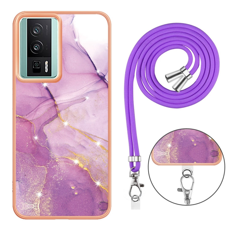 Electroplating Marble Dual-side IMD Phone Case with Lanyard