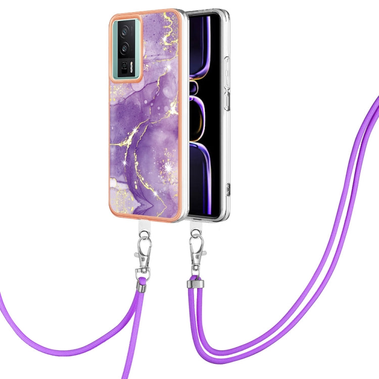 Electroplating Marble Dual-side IMD Phone Case with Lanyard