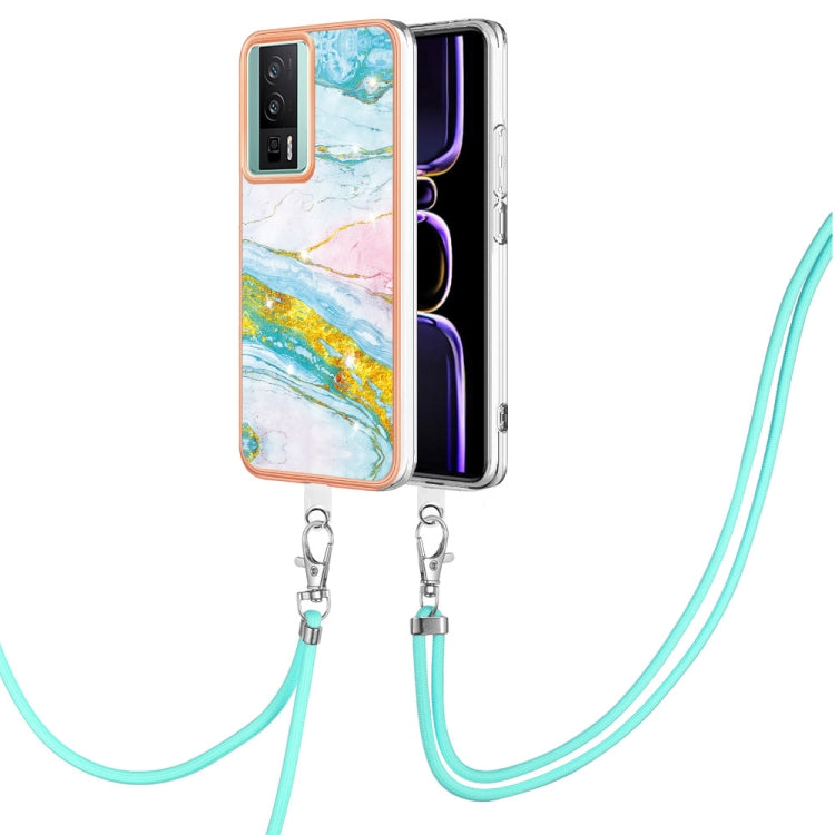 Electroplating Marble Dual-side IMD Phone Case with Lanyard