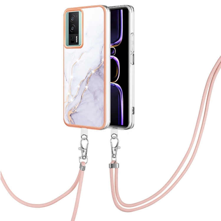 Electroplating Marble Dual-side IMD Phone Case with Lanyard