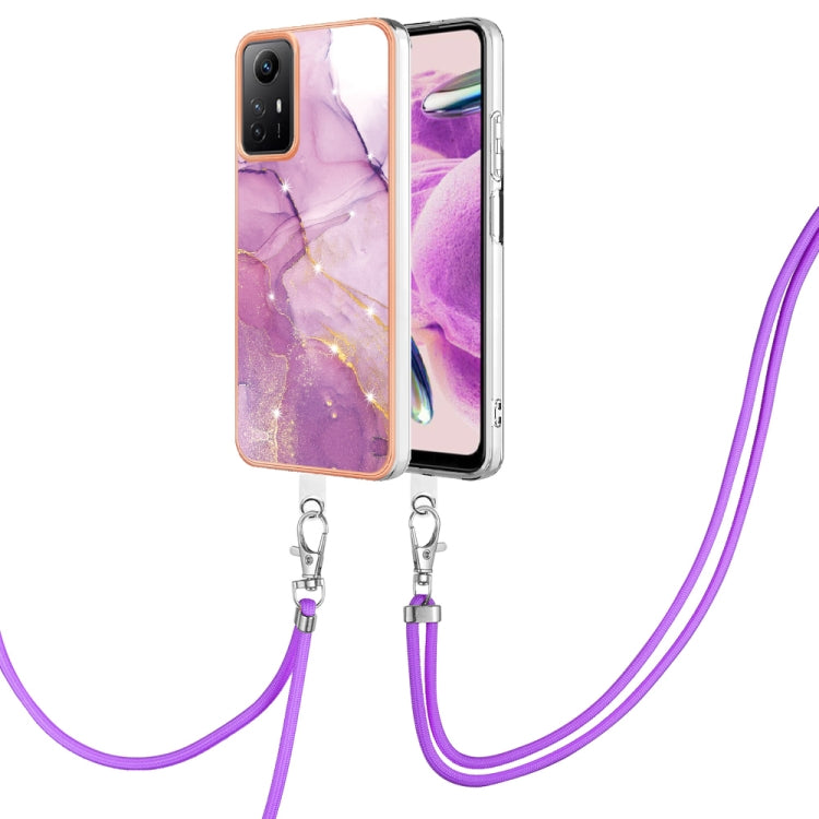 Electroplating Marble Dual-side IMD Phone Case with Lanyard