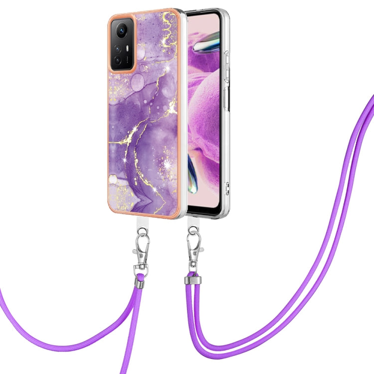 Electroplating Marble Dual-side IMD Phone Case with Lanyard