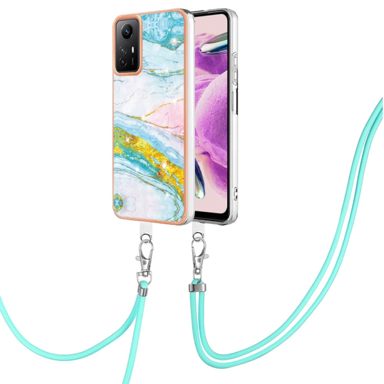 Electroplating Marble Dual-side IMD Phone Case with Lanyard