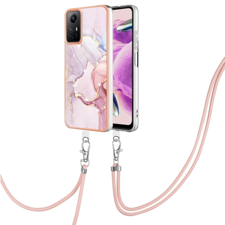 Electroplating Marble Dual-side IMD Phone Case with Lanyard