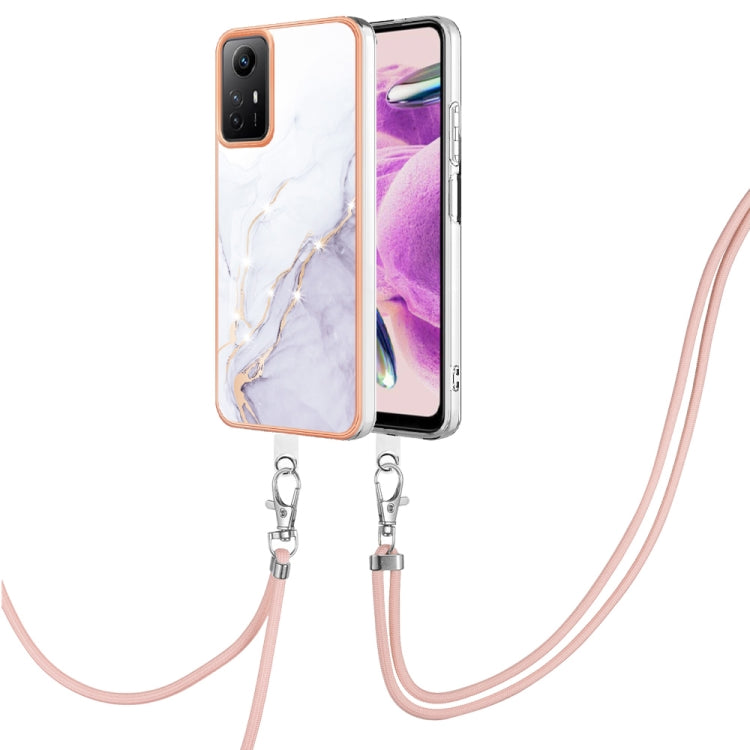 Electroplating Marble Dual-side IMD Phone Case with Lanyard