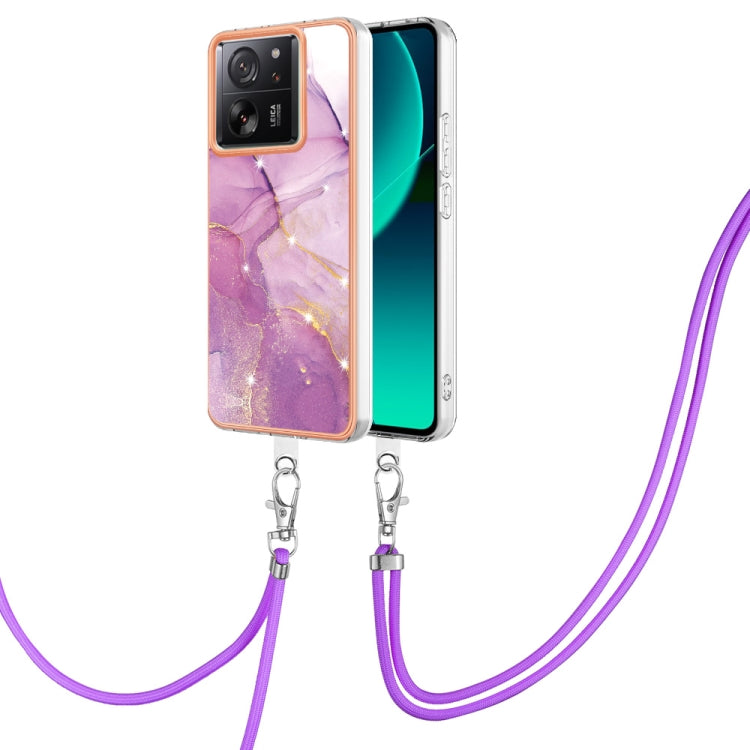 Electroplating Marble Dual-side IMD Phone Case with Lanyard