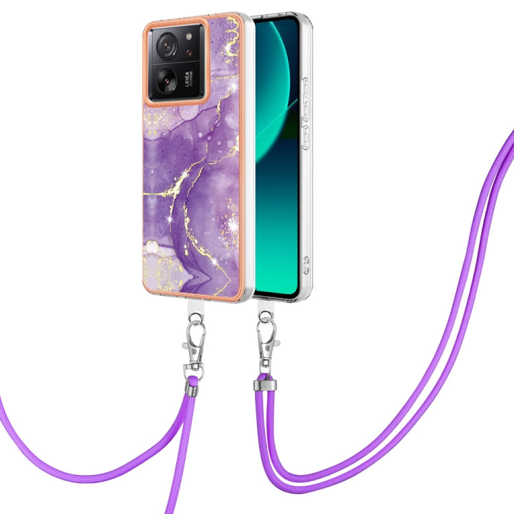 Electroplating Marble Dual-side IMD Phone Case with Lanyard