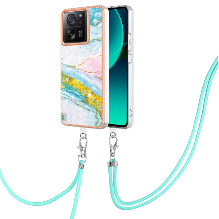 Electroplating Marble Dual-side IMD Phone Case with Lanyard