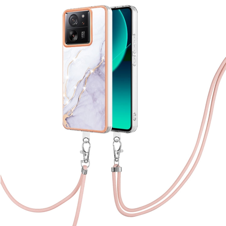 Electroplating Marble Dual-side IMD Phone Case with Lanyard