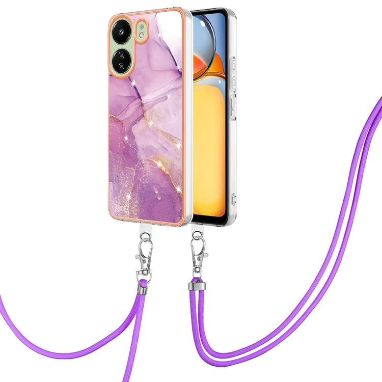 Electroplating Marble Dual-side IMD Phone Case with Lanyard