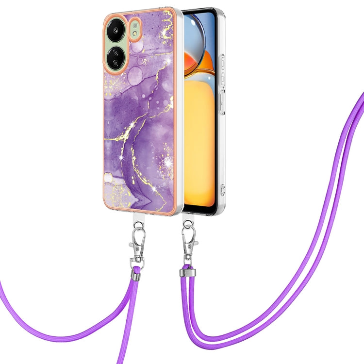 Electroplating Marble Dual-side IMD Phone Case with Lanyard