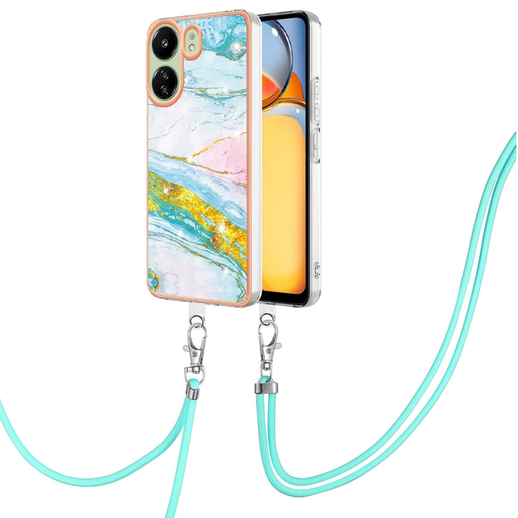 Electroplating Marble Dual-side IMD Phone Case with Lanyard