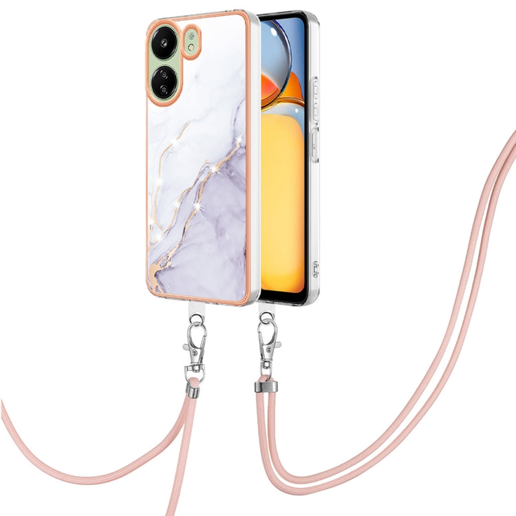 Electroplating Marble Dual-side IMD Phone Case with Lanyard