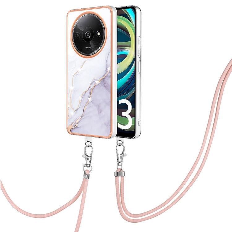 Electroplating Marble Dual-side IMD Phone Case with Lanyard