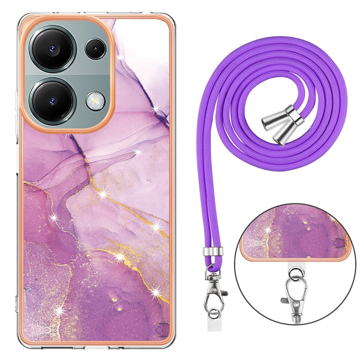 Electroplating Marble Dual-side IMD Phone Case with Lanyard