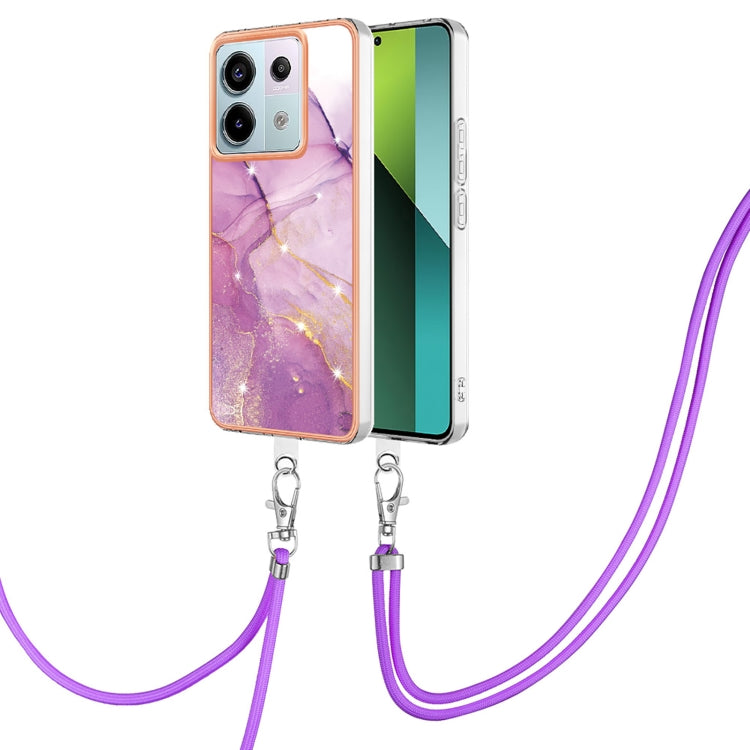 Electroplating Marble Dual-side IMD Phone Case with Lanyard