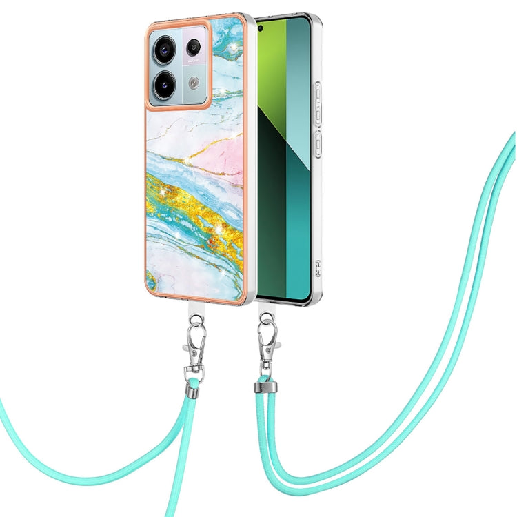 Electroplating Marble Dual-side IMD Phone Case with Lanyard