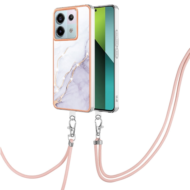 Electroplating Marble Dual-side IMD Phone Case with Lanyard