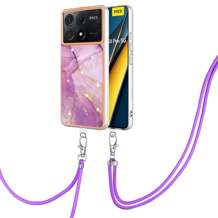 Electroplating Marble Dual-side IMD Phone Case with Lanyard