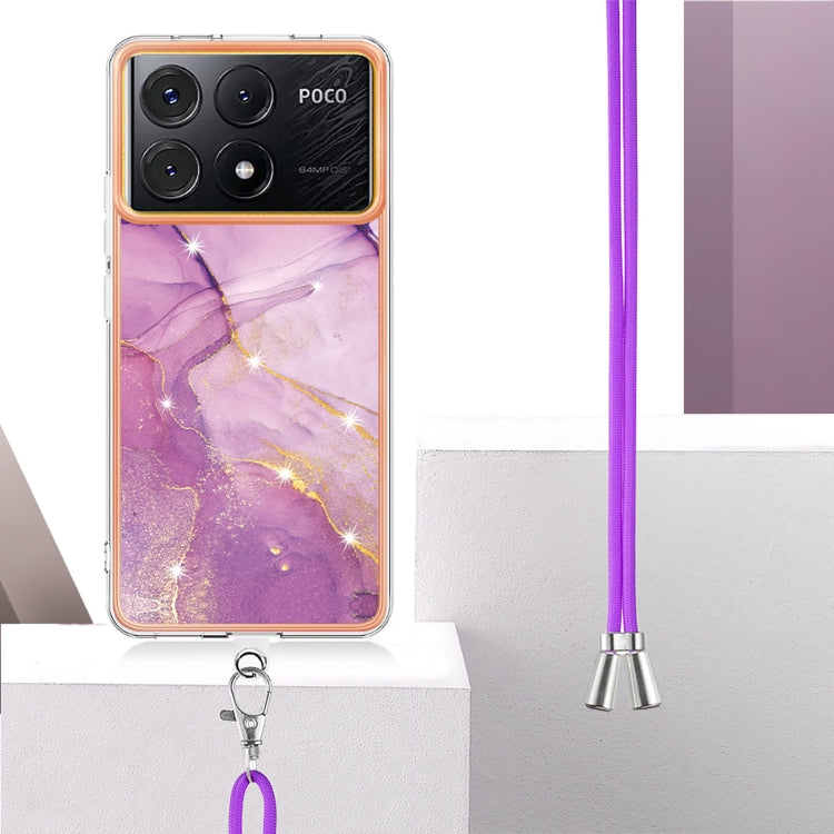 Electroplating Marble Dual-side IMD Phone Case with Lanyard