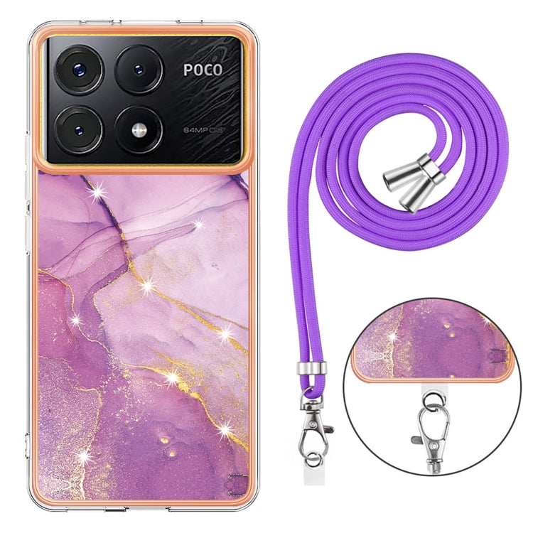 Electroplating Marble Dual-side IMD Phone Case with Lanyard