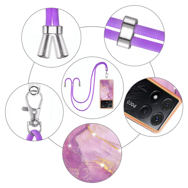 Electroplating Marble Dual-side IMD Phone Case with Lanyard