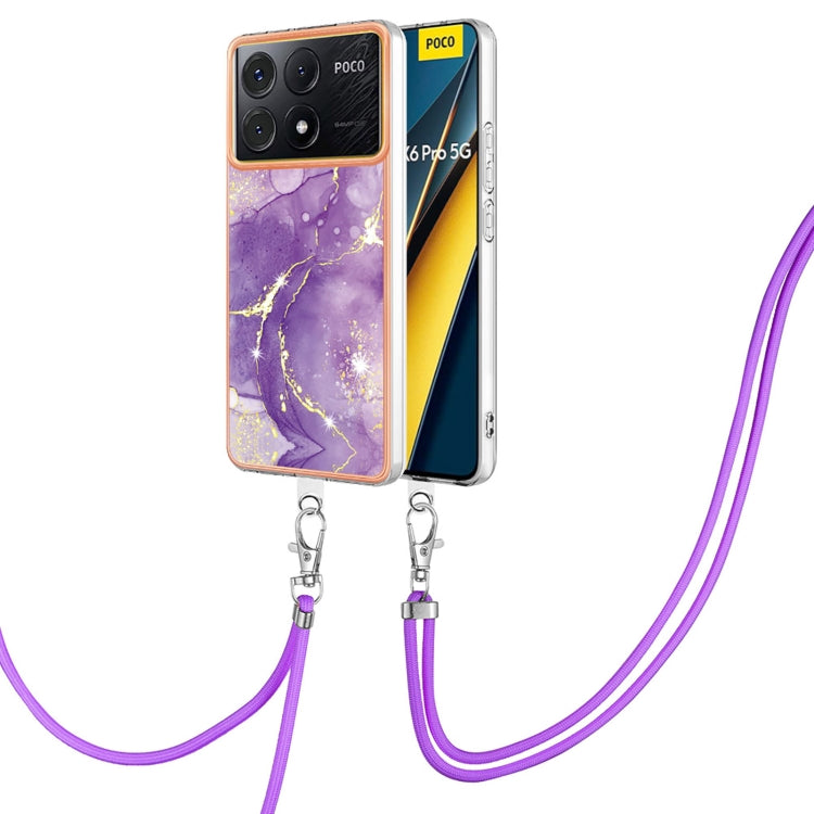 Electroplating Marble Dual-side IMD Phone Case with Lanyard