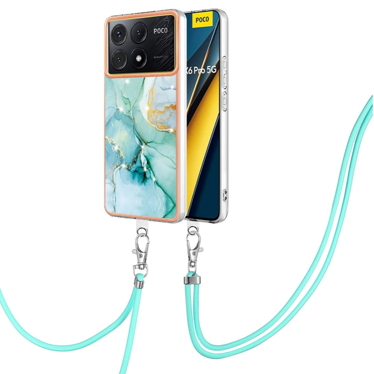 Electroplating Marble Dual-side IMD Phone Case with Lanyard