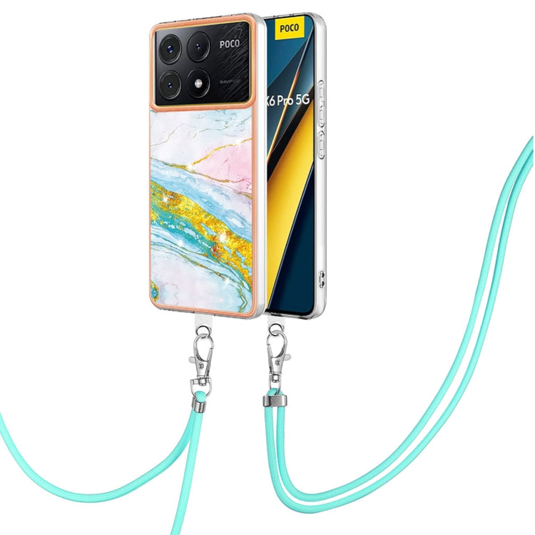 Electroplating Marble Dual-side IMD Phone Case with Lanyard