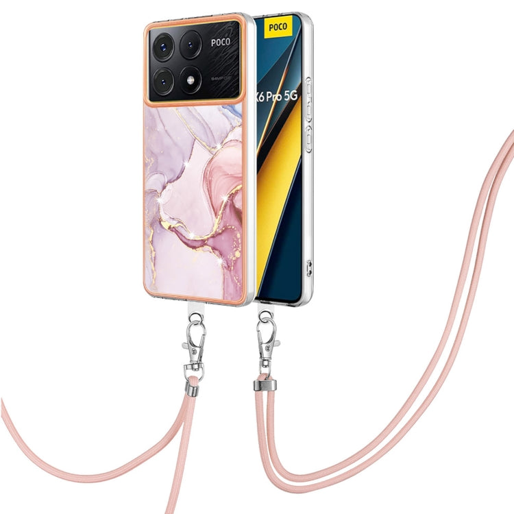 Electroplating Marble Dual-side IMD Phone Case with Lanyard