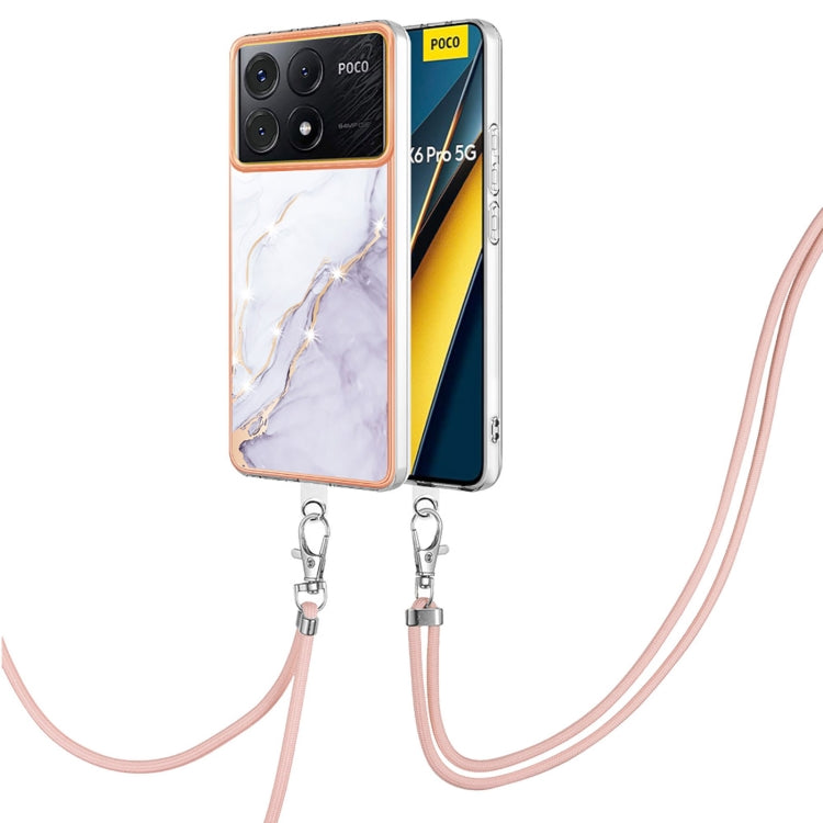 Electroplating Marble Dual-side IMD Phone Case with Lanyard