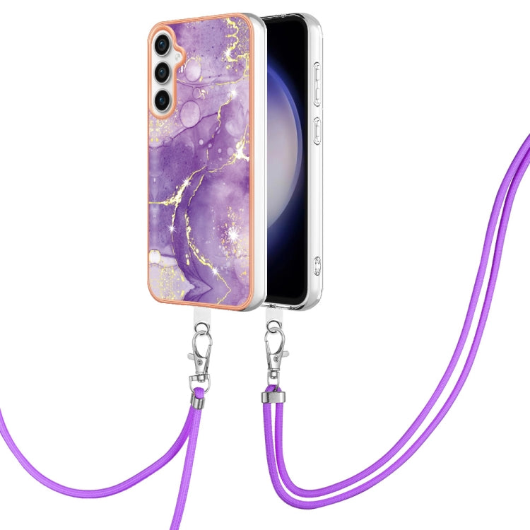Electroplating Marble Dual-side IMD Phone Case with Lanyard
